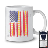 American Flag Softball, Proud 4th Of July USA Flag Sport Player Playing Team, Patriotic Group T-Shirt