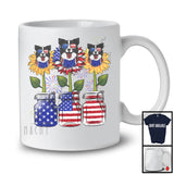 American Flag Sunflower, Amazing 4th Of July Border Collie Owner, Women Patriotic Group T-Shirt