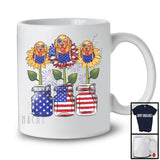 American Flag Sunflower, Amazing 4th Of July Golden Retriever Owner, Women Patriotic Group T-Shirt