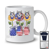 American Flag Sunflower, Amazing 4th Of July Husky Owner, Women Patriotic Group T-Shirt