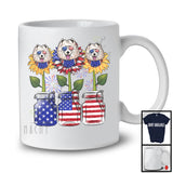 American Flag Sunflower, Amazing 4th Of July Samoyed Owner, Women Patriotic Group T-Shirt