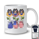 American Flag Sunflower, Amazing 4th Of July Shetland Sheepdog Owner, Women Patriotic Group T-Shirt