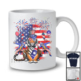 American Flag Tiger Drinking, Joyful 4th Of July Animal Lover, Fireworks Patriotic Group T-Shirt