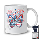 American Flag Unicorn Face, Adorable 4th Of July Unicorn Sunglasses Fireworks, Patriotic Group T-Shirt
