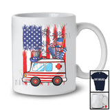 American Flag With Ambulance Driver, Awesome 4th Of July USA Fireworks, Patriotic Group T-Shirt