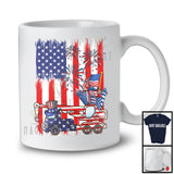 American Flag With Crane Truck Driver, Awesome 4th Of July USA Fireworks, Patriotic Group T-Shirt