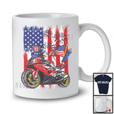 American Flag With Motorbike Driver, Awesome 4th Of July USA Fireworks, Patriotic Group T-Shirt