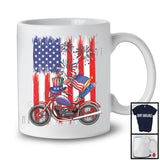 American Flag With Motorcycle Driver, Awesome 4th Of July USA Fireworks, Patriotic Group T-Shirt