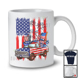 American Flag With Pick Up Driver, Awesome 4th Of July USA Fireworks, Patriotic Group T-Shirt