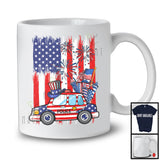 American Flag With Police Car Driver, Awesome 4th Of July USA Fireworks, Patriotic Group T-Shirt