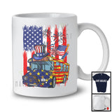 American Flag With School Bus Driver, Awesome 4th Of July USA Fireworks, Patriotic Group T-Shirt