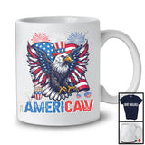 Americaw, Awesome 4th of July Eagle Lover American Flag Fireworks, Patriotic Family Team T-Shirt