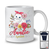 Auntie Of A Spoiled Cat, Lovely Mother's Day Flowers Kitten Owner Lover, Matching Family Group T-Shirt