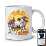 Baa I'm A Sheep, Sarcastic Halloween Costume Witch Farm Farmer, Scary Moon Skulls Lover T-Shirt