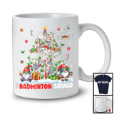 Badminton Squad; Lovely Baseball Equipment Christmas Tree Lights; Sport Player Gnomes T-Shirt