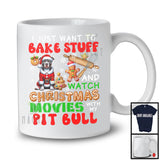 Bake Stuff Watch Christmas Movies With Pit Bull; Adorable Snow Gingerbread; Baking Baker T-Shirt
