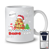 Baking Team; Adorable Christmas Pizza Santa; X-mas Lights Snowing Baker Group T-Shirt