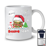 Baking Team; Adorable Christmas Sandwich Santa; X-mas Lights Snowing Baker Group T-Shirt