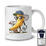 Banana Sunglasses Playing Badminton, Humorous Fruit Lover Badminton Player Sport Team T-Shirt