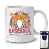 Baseball Aunt, Adorable Mother's Day Flowers Rainbow Baseball Player, Sport Team Family T-Shirt