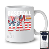 Baseball Dad, Amazing Father's Day 4th Of July American Flag, Sport Player Team Patriotic T-Shirt