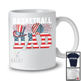 Basketball Dad, Amazing Father's Day 4th Of July American Flag, Sport Player Team Patriotic T-Shirt