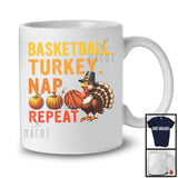 Basketball Turkey Nap Repeat, Humorous Thanksgiving Turkey Basketball Player, Sport Team T-Shirt