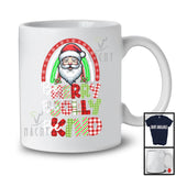 Be Merry Jolly Kind; Humorous Christmas Plaid Santa Lover Rainbow; Friends Family Group T-Shirt