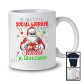 Be Nice To The Social Worker; Awesome Christmas Santa Jobs Proud; Women Family Group T-Shirt