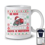 Be Nice To The Trucker; Fantastic Christmas Sweater Santa Lover; X-mas Jobs Proud T-Shirt