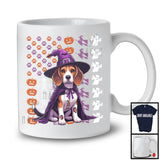 Beagle Witch On American Flag, Adorable Halloween Pumpkin Paws, Patriotic Group T-Shirt