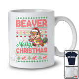 Beaver Merry Christmas; Lovely X-mas Lights Sweater Santa Beaver Lover; Snowing Family T-Shirt