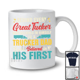 Behind Every Great Trucker Is A Trucker Dad, Cool Vintage Father's Day, Family Group T-Shirt