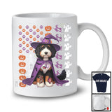Bernedoodle Witch On American Flag, Adorable Halloween Pumpkin Paws, Patriotic Group T-Shirt