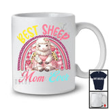 Meilleure maman mouton de tous les temps, joli t-shirt léopard à carreaux arc-en-ciel pour la fête des mères, groupe familial de fleurs