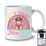 Best St. Bernard Mom Ever, Lovely Mother's Day Leopard Plaid Rainbow, Flowers Family Group T-Shirt
