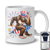 Bigfoot Riding Firecracker, Awesome 4th Of July Fireworks Bigfoot Lover, Patriotic Group T-Shirt