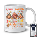 Blessed Thankful For My 3rd Grade Turkeys Teacher, Happy Thanksgiving Fall Three Turkeys T-Shirt