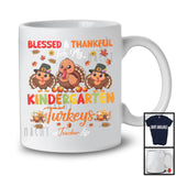 Blessed Thankful For My Kindergarten Turkeys Teacher, Happy Thanksgiving Fall Three Turkeys T-Shirt