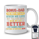 Bonus-Dad Made My Life Better, Wonderful Father's Day Vintage, Matching Family Group T-Shirt