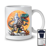Boo Ghost Riding T-Rex Mummy, Humorous Halloween Dinosaur Pumpkin, Trick Or Treat Candy T-Shirt
