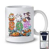 Boo; Spooky Halloween Three Pumpkin Mummy Witch Sheeps Owner; Family Group T-Shirt