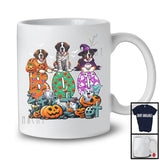 Boo; Spooky Halloween Three Pumpkin Mummy Witch St. Bernards Owner; Family Group T-Shirt
