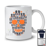 Border Collie Halloween Skull Shape, Creepy Halloween Costume Skull, Animal Lover Family Group T-Shirt