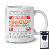 Bowling Cookies Christmas Movies Repeat; Amazing X-mas Sweater Santa Bowling Player T-Shirt