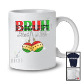 Bruh Best Nuts; Amazing Christmas Ornaments Snowing Around; Men Plaid Couple X-mas Family T-Shirt