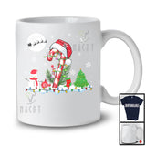 Candy Cane Wearing Santa Costume; Adorable Christmas Candy Cane; X-mas Lights Snowing T-Shirt