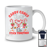 Candy Canes Crew We Stick Together; Joyful Christmas Candy Cane Heart Snow; Pajama Family T-Shirt