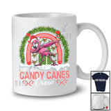 Candy Canes Crew; Amusing Christmas Santa Flamingo Dabbing With Candy Cane; Animal Lover T-Shirt