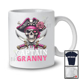 Captain Granny; Horror Halloween Costume Skull Pirate Lover; Matching Family Group T-Shirt